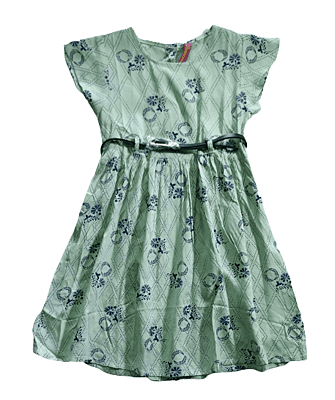 Girls Cotton Frocks With Black Belt