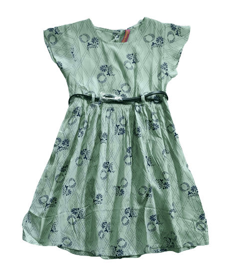 Girls Cotton Frocks With Black Belt Girls Cotton Frocks With Black Belt