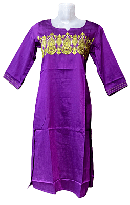 Women Gold Embroidery Printed Kurtis