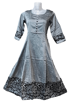 Women Black / Grey Printed Kurtis