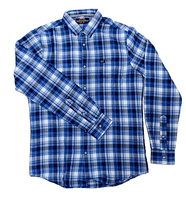 Mens  Blue Checked Shirt