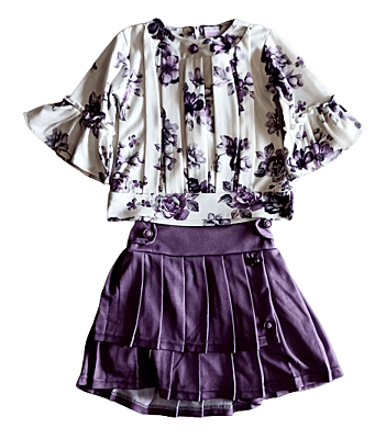 Girls Flower Print Set