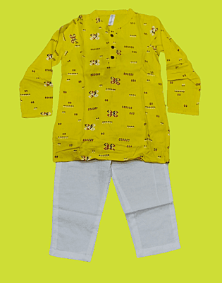 Boys kurta pyjama set yellow