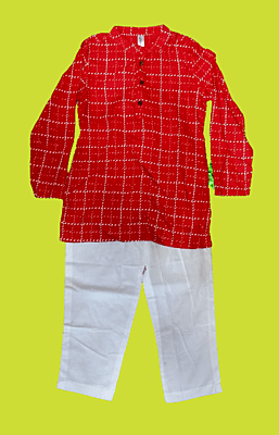 Boys kurta pyjama set red