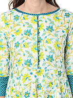 Women White With Blue Printed Kurtis Women White With Blue Printed Kurtis