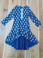 Girls Motif Printed Lace Yoke Frill Layer Hem Kurta Girls Motif Printed Lace Yoke Frill Layer Hem Kurta