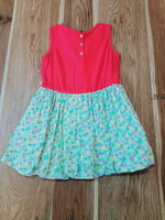 Girls Printed Sleeveless Cotton Dress With Balloon Hem Girls Printed Sleeveless Cotton Dress With Balloon Hem