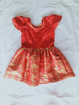 Girls Red Fancy Frocks