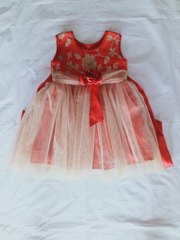 Girls Gold Stone Fancy Frock Girls Gold Stone Fancy Frock