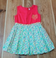 Girls Printed Sleeveless Cotton Dress With Balloon Hem Girls Printed Sleeveless Cotton Dress With Balloon Hem