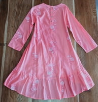 Girls Flower Printed Lace Yoke Frill Layer Hem Kurtis Girls Flower Printed Lace Yoke Frill Layer Hem Kurtis