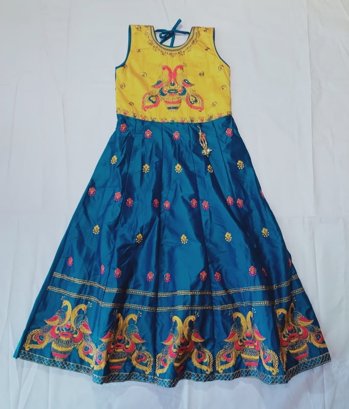 Girls Long Fancy Frocks Yellow Girls Long Fancy Frocks Yellow