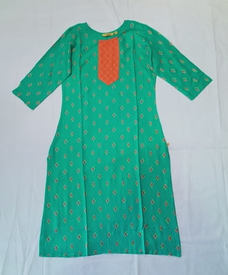 Women Orange Printed Kurtis