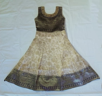 Girls Navy Blue Long Fancy Frock