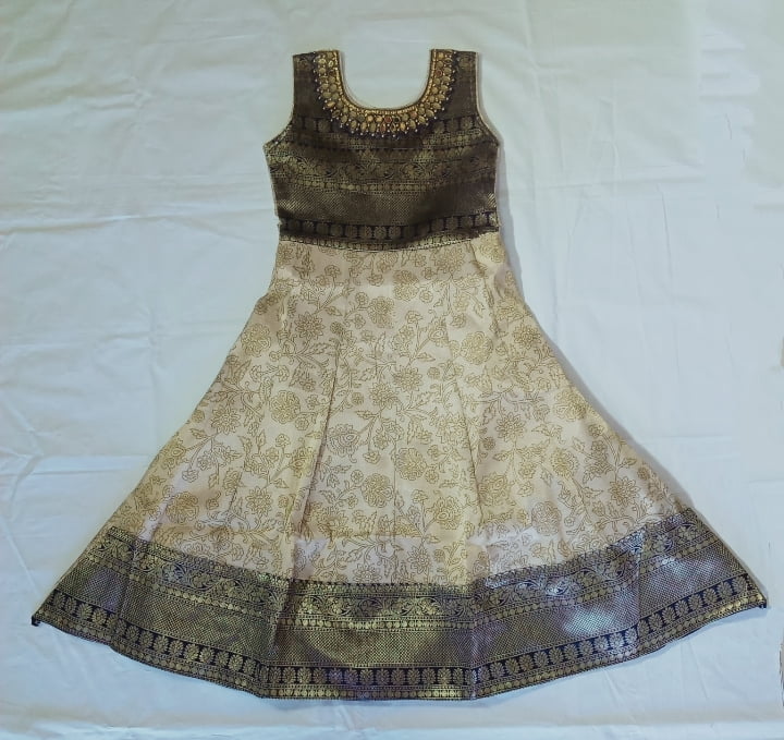 Girls Navy Blue Long Fancy Frock Girls Navy Blue Long Fancy Frock