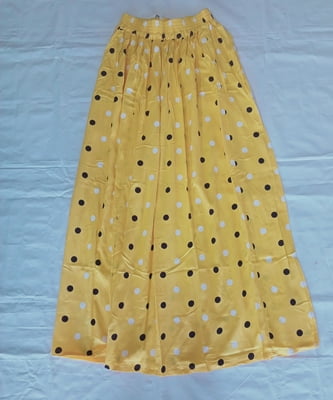 Women Yellow Print Skirt